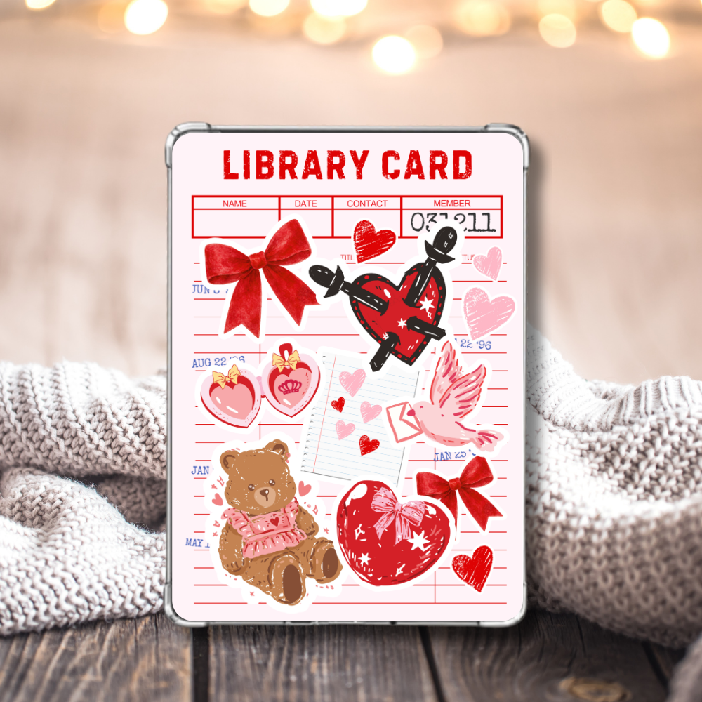 Romance library card insert