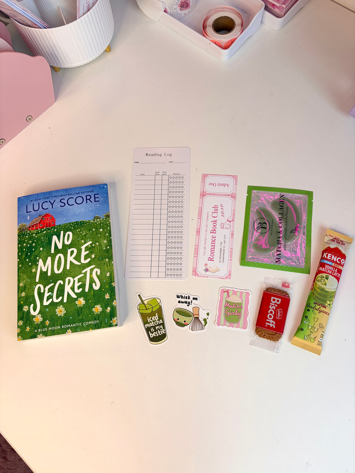 Matcha-themed mystery reader box