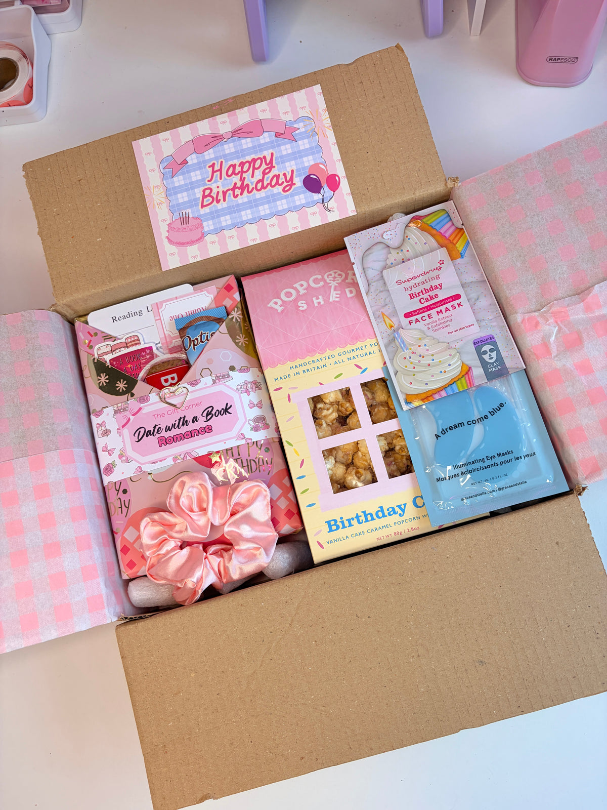 Birthday-themed mystery reader box