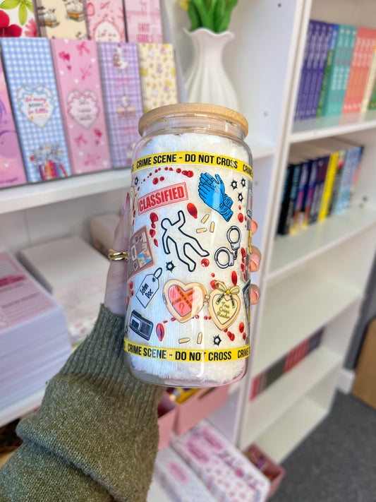 Crime-themed cup